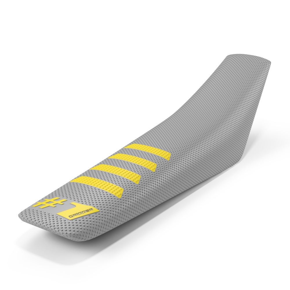 COPRISELLA UNIVERSALE ONEGRIPPER - RIBBED GRIGIO CHIARO E GIALLO