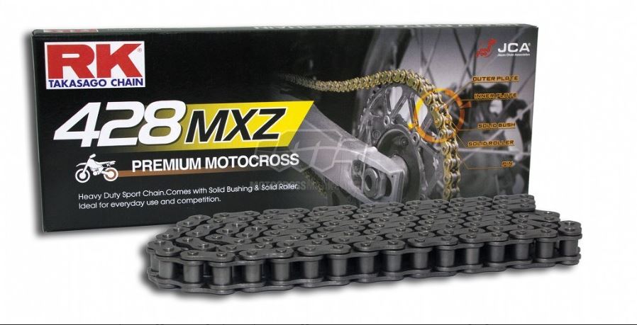 CATENA RK MXZ1 PASSO 428 136 MAGLIE COLORE NERO