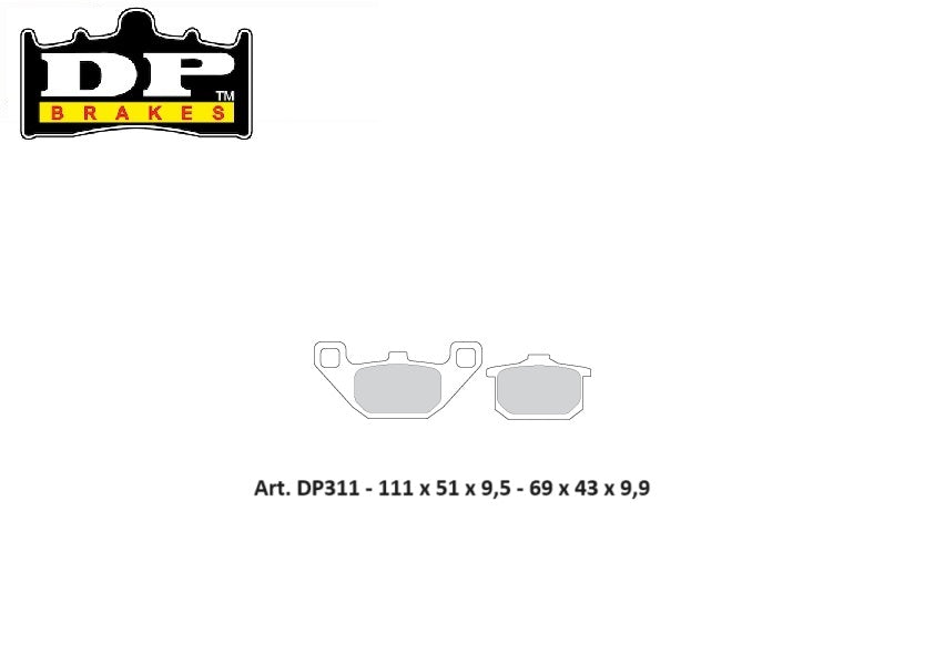 PASTIGLIE FRENO POSTERIORI DP SINTERIZZATE STD KAWASAKI GTR 1000 ZG1000 1994-2003