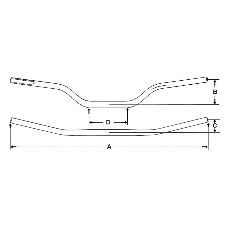 MANUBRIO WRP 28.6 MM PRO-BAR PIEGA BASSA NERO