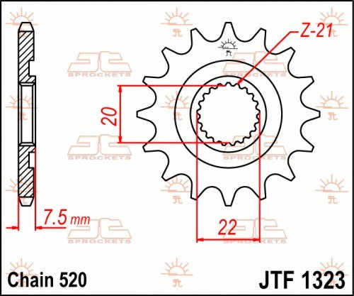 PIGNONE ACCIAIO JT Passo 520 - 12 denti HONDA CRF 250 X 2004-2018