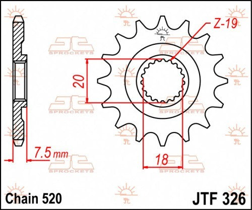 PIGNONE ACCIAIO JT Passo 520 - 13 denti HONDA CR 125 1987-2003