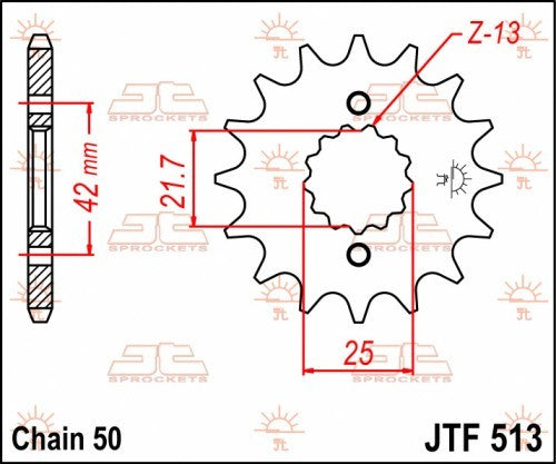 PIGNONE ACCIAIO JT Passo 530 - 15 denti - Versione Gommata KAWASAKI GPZ 500 1988-0