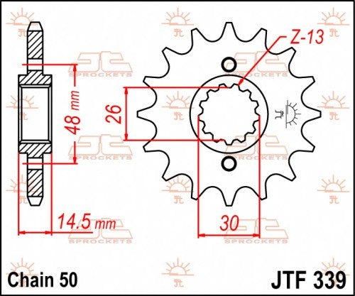 PIGNONE ACCIAIO JT Passo 530 - 17 denti - Versione Gommata HONDA CB 900 1979-1984