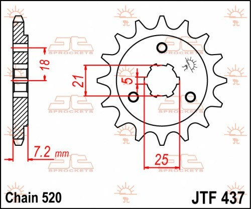 PIGNONE ACCIAIO JT Passo 520 - 16 denti SUZUKI DR 650 1990-1995