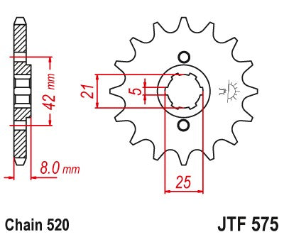 PIGNONE ACCIAIO JT Passo 520 - 13 denti YAMAHA XT 600 1983-1986