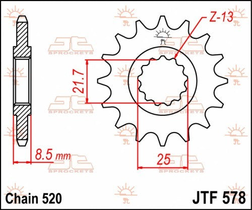 PIGNONE ACCIAIO JT Passo 520 - 16 denti YAMAHA XTZ 750 Tenere 1990-1998