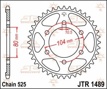 CORONA JT ACCIAIO KAWASAKI Z 1000 2003-2021 40 denti Passo 525 - Versione ZBK: con zincatura nera