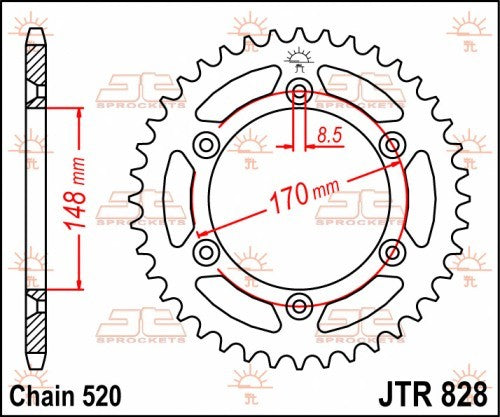 CORONA JT ACCIAIO SUZUKI DR 600 1985-1989 42 denti Passo 520