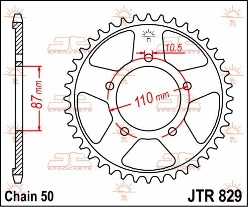CORONA JT ACCIAIO SUZUKI GSX 600 1989-2006 45 denti Passo 530