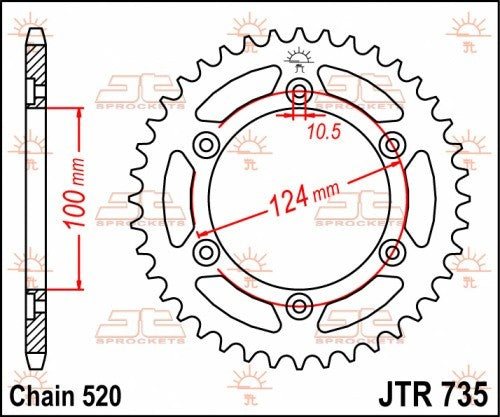 CORONA JT ACCIAIO DUCATI 696 Monster 2008-2014 48 denti Passo 520