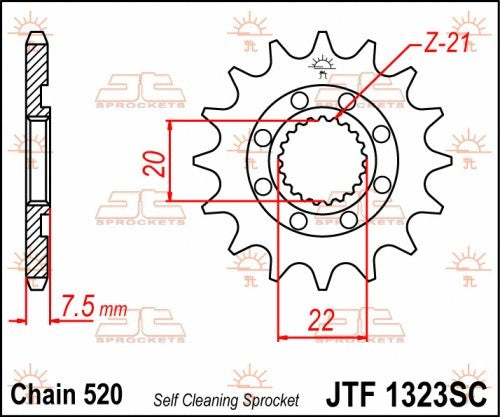 PIGNONE ACCIAIO JT Passo 520 - 13 denti HONDA CR 125 2004-2007