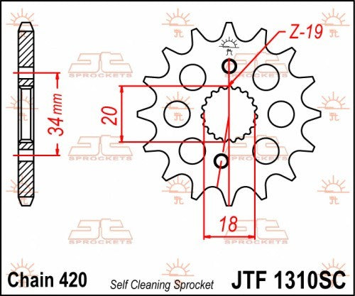 PIGNONE ACCIAIO JT Passo 420 - 15 denti HONDA CRF 150 R 2007-2023