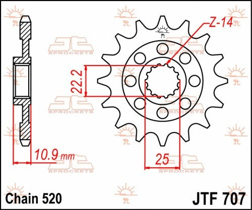 PIGNONE ACCIAIO JT Passo 520 - 15 denti APRILIA RXV 550 2006-2014
