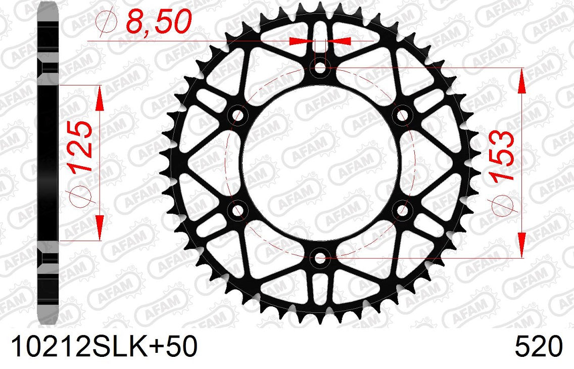Corona in acciaio SLK AFAM HONDA CR 250 1984-2007 50 Denti