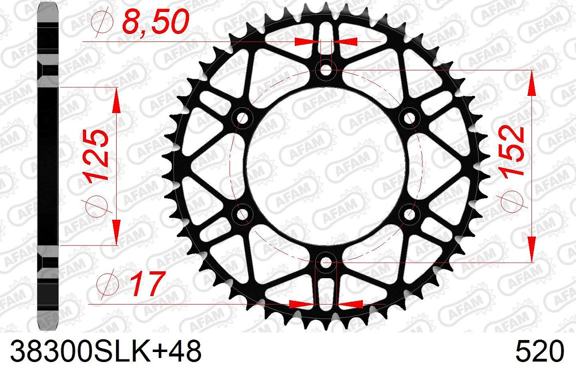 Corona in acciaio SLK AFAM BETA RR 390 2015-2023 48 Denti