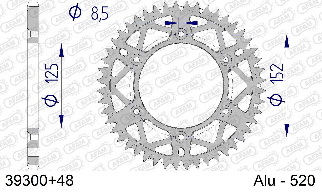 Corona in ergal autopulente AFAM BETA RR 480 2015-2023 48 Denti