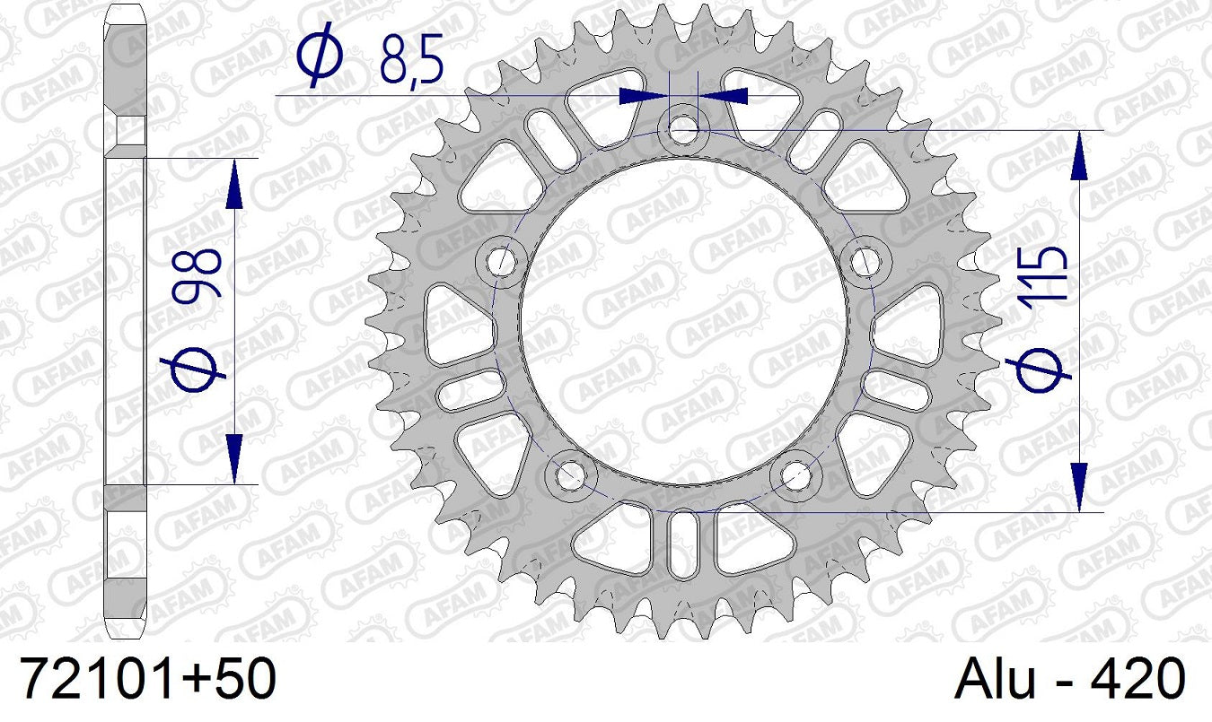 Corona in ergal autopulente AFAM GAS GAS MC 65 2021-2023 50 Denti