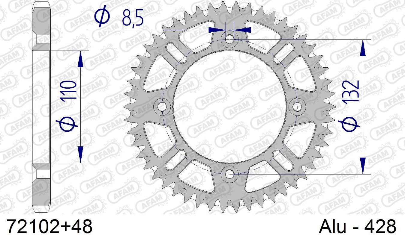 Corona in ergal autopulente AFAM GAS GAS MC 85 2021-2023 48 Denti