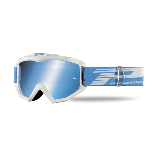 MASCHERA PRO GRIP ATZAKI - BIANCA LENTE BLU A SPECCHIO