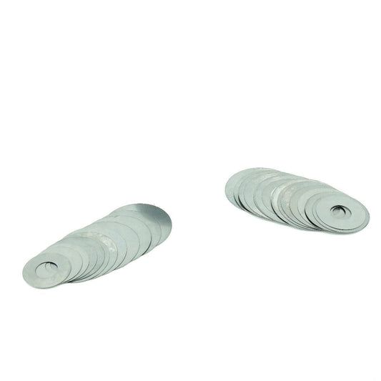 CONFEZIONE 10PZ LAMELLE PER SOSPENSIONI Foro 6 mm D. Est. 13 mm Spessore: 0,152 mm