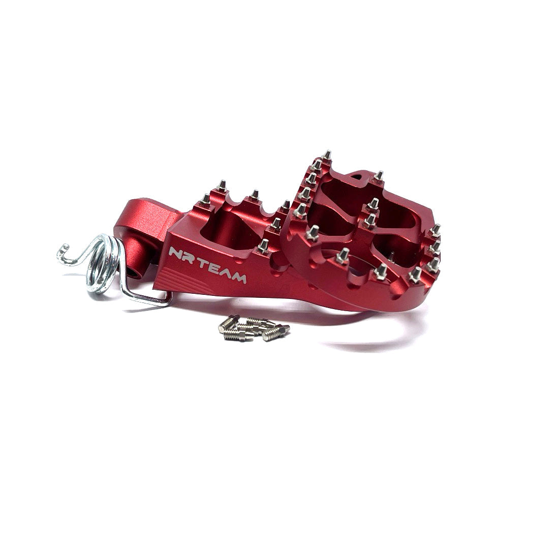 COPPIA PEDANE IN ERGAL HONDA CR 500 (95-04) ROSSE