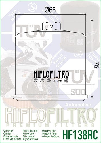 FILTRO OLIO HIFLO RACING SUZUKI GSX-S 750 2017-2021