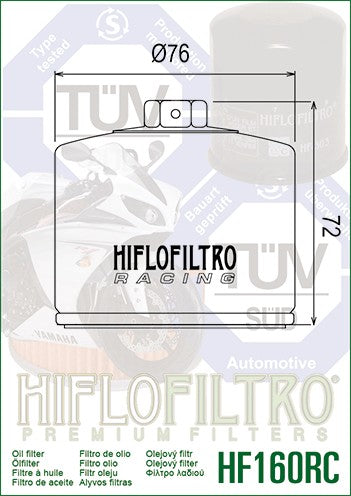 FILTRO OLIO HIFLO RACING BMW R 1250 RT 2019-2021