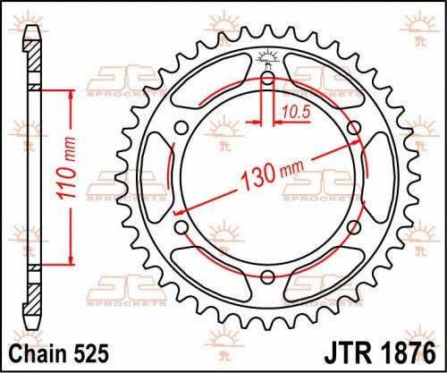 CORONA JT ACCIAIO YAMAHA XTZ 700 Tenere 2020-2021 43 denti Passo 525