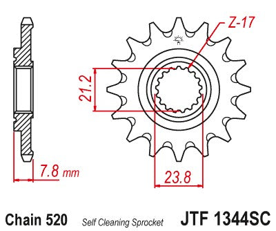 PIGNONE ACCIAIO JT Passo 520 - 13 denti HONDA CRF 250 R 2018-2021