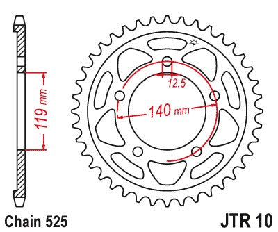 CORONA JT ACCIAIO BMW F 850 GS 2018-2020 44 denti Passo 525