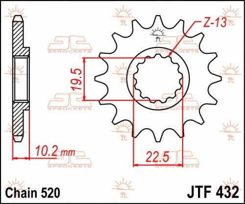 PIGNONE ACCIAIO JT Passo 520 - 12 denti SUZUKI DR 350 1990-1998