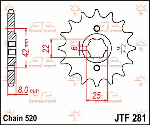PIGNONE ACCIAIO JT Passo 520 - 15 denti HONDA XL 600 1983-1987