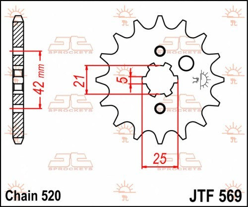PIGNONE ACCIAIO JT Passo 520 - 16 denti YAMAHA XV 250 1989-2016