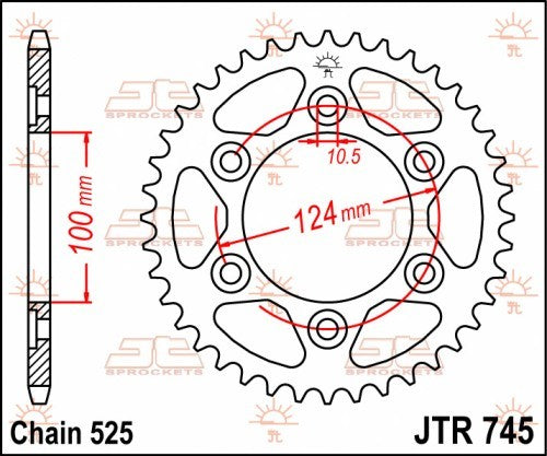 CORONA JT ACCIAIO DUCATI 992 ST3 2004-2007 38 denti Passo 525