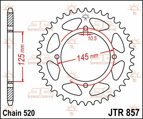 CORONA JT ACCIAIO YAMAHA TT 600 1996-1997 40 denti Passo 520 - 4 fori