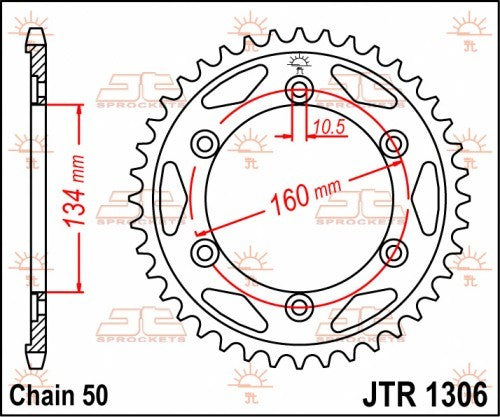 CORONA JT ACCIAIO HONDA CBR 1000 2004-2016 42 denti Passo 530