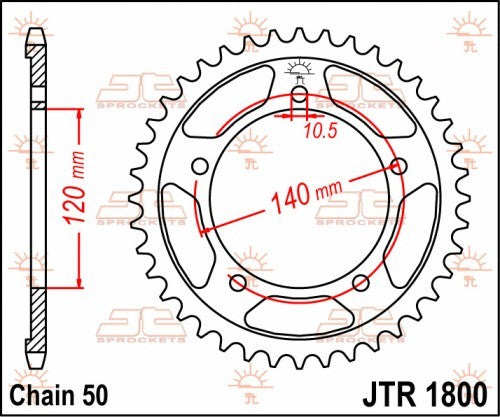 CORONA JT ACCIAIO SUZUKI GSX 1300 R Hayabusa 2008-2016 42 denti Passo 530 - Versione ZBK: con zincatura nera