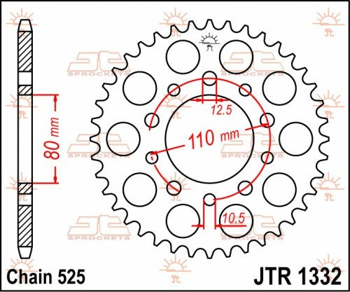 CORONA JT ACCIAIO TRIUMPH 800 2003-2005 46 denti Passo 525