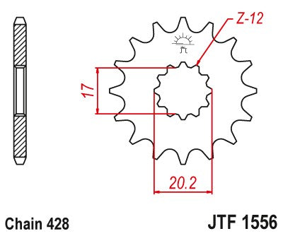 PIGNONE ACCIAIO JT Passo 428 - 13 denti - Piatto MINARELLI AM6 50 1995-2022