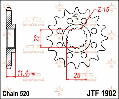 PIGNONE ACCIAIO JT Passo 520 - 16 denti HUSQVARNA 701 Enduro 2016-2022