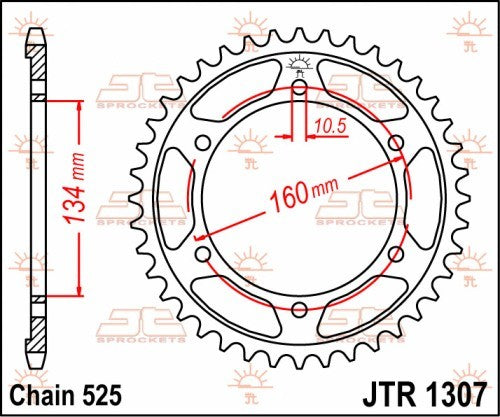 CORONA JT ACCIAIO HONDA CBR 600 RR 2003-2016 43 denti passo 525
