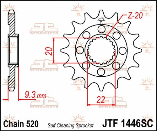 PIGNONE ACCIAIO JT Passo 520 - 13 denti KAWASAKI KX 250 F 2006-2023