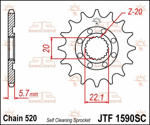 PIGNONE ACCIAIO JT Passo 520 - 13 denti YAMAHA WR 250 F 2001-2022
