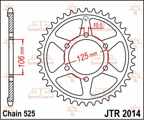 CORONA JT ACCIAIO TRIUMPH 675 Street Triple 2008-2016 47 denti Passo 525