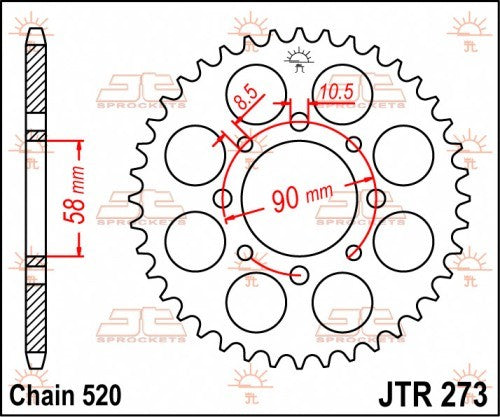 CORONA JT ACCIAIO KTM 125 Duke 2011-2013 45 denti Passo 520