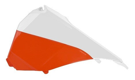 POLISPORT - COPERCHI LATERALI CASSA FILTRO KTM 350 SX F 2013-2015 COLORE: ARANCIONE/BIANCO - FINITURA LUCIDA COME MODELLI 2015
