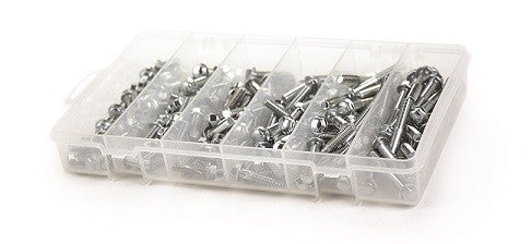 KIT VITI JAPAN STYLE CON ESAGONO ESTERNO RIDOTTO DA 8 MM.CON BASE ALLARGATA LUNGHEZZA FILETTO: 12 MM - 16 MM - 20 MM - 25 MM - 30 MM - 35 MM M6