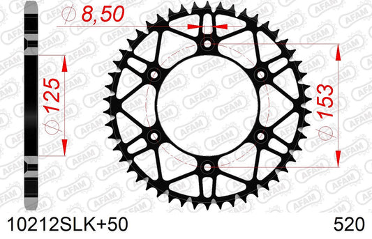 Corona in acciaio SLK AFAM HONDA CR 125 1984-2007 50 Denti