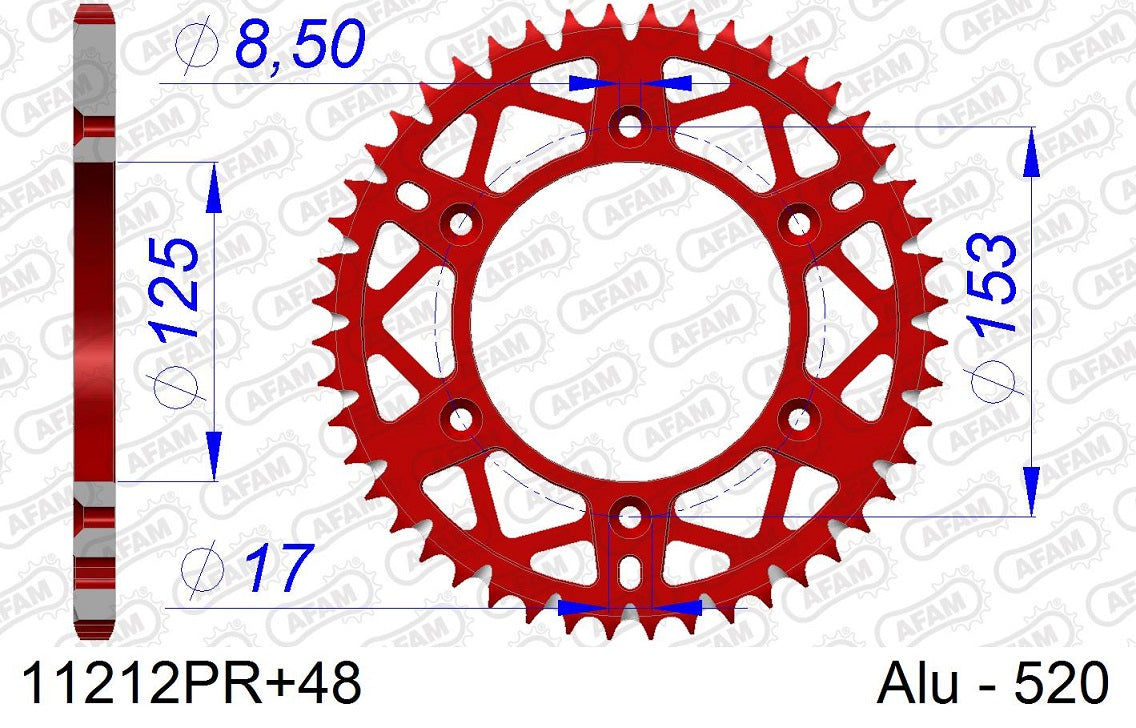 Corona in ergal autopulente AFAM HONDA CR 250 1984-2007 48 Denti